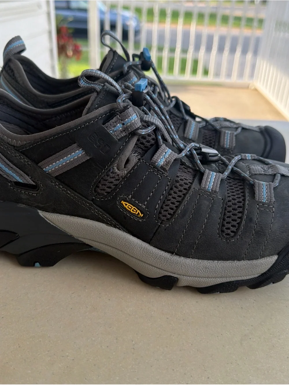 KEEN Shoes Women Size 10 Steel Toe Work Atlanta Cool ESD Gargoyle Gray Blue NEW